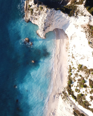 White rocks beach aerilal view